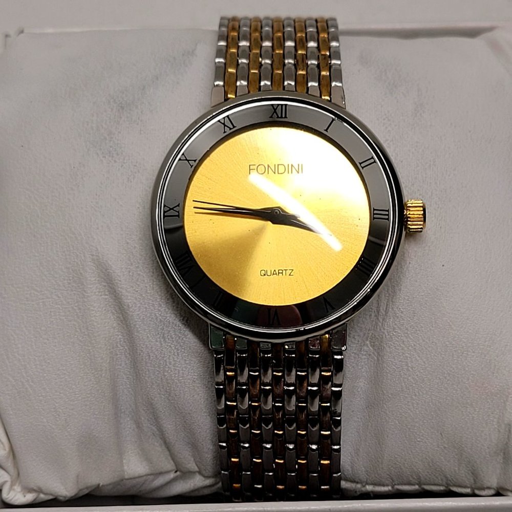 Fondini Quartz Adjustable Band Gold and Silver Tone Watch